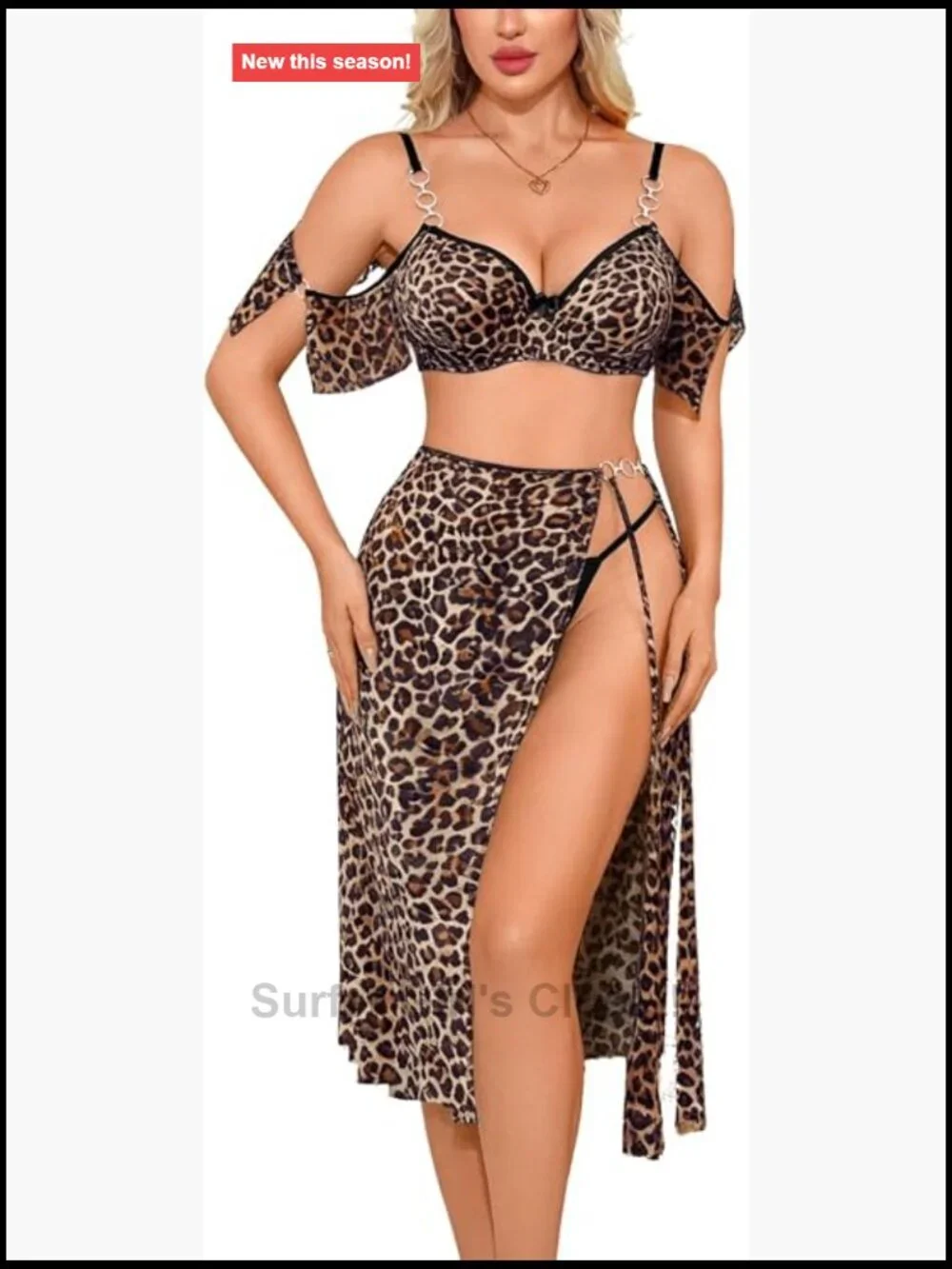 3 Piece Lingerie Set Underwire Bra Panty Sheer Skirt Mesh Costume